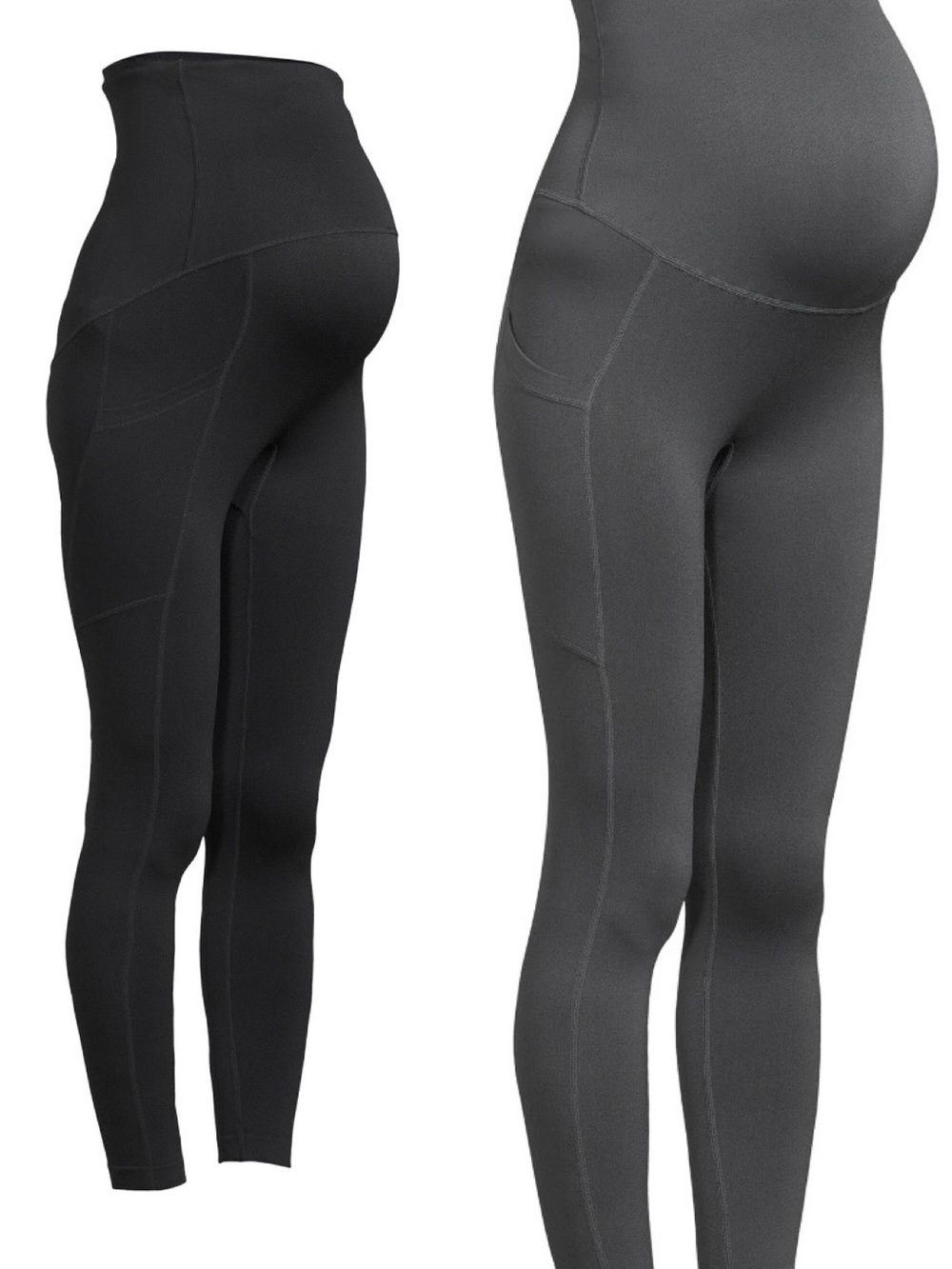 2 Destination Maternity Black & Gray High-Waist Support Leggings